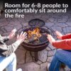 Sunnydaze Cosmic 30-Inch Patio Fire Pit for Outside - Outdoor Wood-Burning Fire Pit with Grill Grate, Spark Screen, and Fireplace Poker