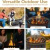 Sunnydaze Crossweave Outdoor Fire Pit - Wood-Burning Fire Pit for Outside with Spark Screen, Poker and Round Cover - 30-Inch - Black
