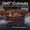 Sunnydaze Crossweave Outdoor Fire Pit - Wood-Burning Fire Pit for Outside with Spark Screen, Poker and Round Cover - 30-Inch - Black