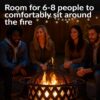 Sunnydaze Crossweave Outdoor Fire Pit - Wood-Burning Fire Pit for Outside with Spark Screen, Poker and Round Cover - 30-Inch - Bronze