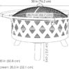 Sunnydaze Crossweave Outdoor Fire Pit - Wood-Burning Fire Pit for Outside with Spark Screen, Poker and Round Cover - 30-Inch - Bronze