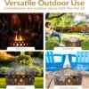 Sunnydaze Crossweave Outdoor Fire Pit - Wood-Burning Fire Pit for Outside with Spark Screen, Poker and Round Cover - 30-Inch - Bronze