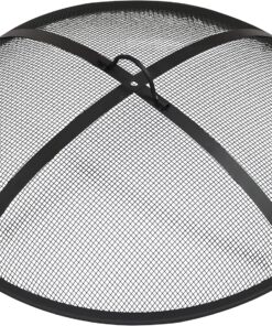 Sunnydaze Heavy-Duty Steel Mesh Fire Pit Screen - Fire Pit Spark Screen with Handle - 30-Inch Diameter