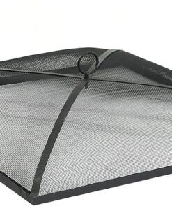 Sunnydaze Heavy-Duty Steel Mesh Fire Pit Spark Screen Cover - Outdoor Fire Pit Screen Cover - Square - Black - 30-Inch