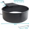 Sunnydaze Metal Fire Pit Ring - 36-Inch Outer/34-Inch Inner Diameter Steel Fire Ring with Cooking Grate and Poker