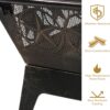 Sunnydaze Northern Galaxy 32-Inch Outdoor Fire Pit with Grill Grate, Spark Screen, and Poker - Heavy-Duty Wood-Burning Fire Pit for Outside