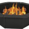 Sunnydaze Outdoor Fire Pit Ring - 38-Inch Outer/30-Inch Inner Diameter Steel Fire Ring Insert - Above or In-Ground - Octagon