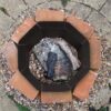 Sunnydaze Outdoor Fire Pit Ring - 38-Inch Outer/30-Inch Inner Diameter Steel Fire Ring Insert - Above or In-Ground - Octagon