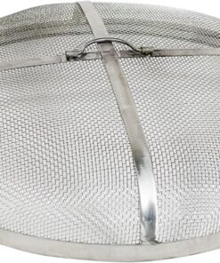 Sunnydaze Round Fire Pit Screen Cover - 36-Inch Stainless Steel Mesh Fire Pit Spark Screen - Spark Lid Top Cover with Handle