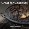 Sunnydaze X-Marks Outdoor Fire Pit Grill Grate for Cooking - Round Fire Pit Grate - Steel Campfire BBQ Grill with Handles - 36-Inch