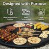 Sunnydaze X-Marks Outdoor Fire Pit Grill Grate for Cooking - Round Fire Pit Grate - Steel Campfire BBQ Grill with Handles - 36-Inch