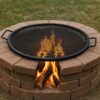 Sunnydaze X-Marks Outdoor Fire Pit Grill Grate for Cooking - Round Fire Pit Grate - Steel Campfire BBQ Grill with Handles - 37.5-Inch