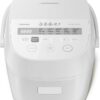 TOSHIBA OriginTaste Rice Cooker 10-Cup Uncooked, Fuzzy Logic, 15-in-1 Functions, Digital Display, Delay Timer, Keep Warm, Nonstick Inner Pot, White