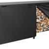 VIVOHOME 8ft Heavy Duty Indoor Outdoor Firewood Storage Log Rack with Cover Combo Set Black