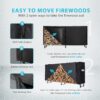 VIVOHOME 8ft Heavy Duty Indoor Outdoor Firewood Storage Log Rack with Cover Combo Set Black