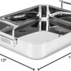 Viking 3-Ply Stainless Steel Roasting Pan with Non Stick Rack, 16 x 13 Inch Kitchen Cookware, Great for Turkey, Dishwasher and Oven Safe, Induction Ready, Silver