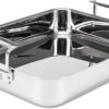 Viking 3-Ply Stainless Steel Roasting Pan with Non Stick Rack, 16 x 13 Inch Kitchen Cookware, Great for Turkey, Dishwasher and Oven Safe, Induction Ready, Silver
