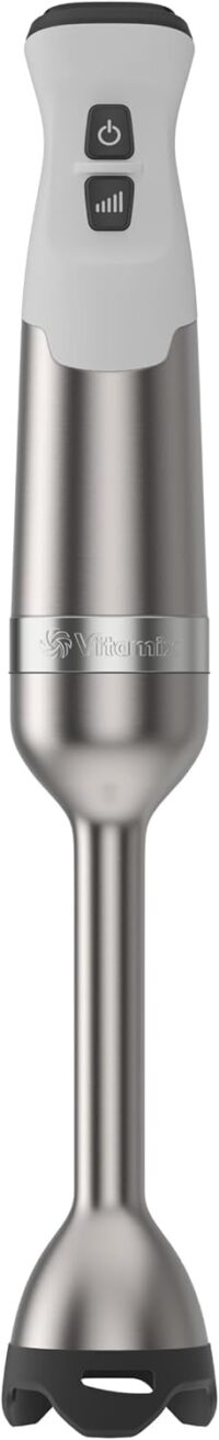 Vitamix 5-Speed Immersion Blender, Professional-Grade Hand Blender with 625-Watt Motor and Stainless-Steel Blade, Stainless Steel/White
