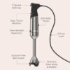 Vitamix 5-Speed Immersion Blender, Professional-Grade Hand Blender with 625-Watt Motor and Stainless-Steel Blade, Stainless Steel/White