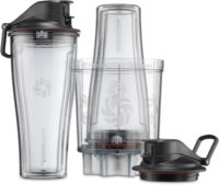 Vitamix Personal Cup Adapter, BPA-Free, Dishwasher-Safe, Two 20-Ounce Blender Cups, Two Lids, and One Blender Adapter with Stainless-Steel Blades