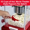West Bend Popcorn Popper Machine Theater Style on Wheeled Cart with Non-Stick 2.5 Oz Stainless Steel Popcorn Kettle, Storage Shelf, and Popcorn Scoop, 10-Cup, Red West Bend Popcorn Popper Machine Theater Style on Wheeled Cart with Non-Stick 2.5 Oz Stainless Steel Popcorn Kettle, Storage Shelf, and Popcorn Scoop, 10-Cup, Red