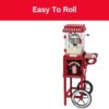 West Bend Popcorn Popper Machine Theater Style on Wheeled Cart with Non-Stick 2.5 Oz Stainless Steel Popcorn Kettle, Storage Shelf, and Popcorn Scoop, 10-Cup, Red West Bend Popcorn Popper Machine Theater Style on Wheeled Cart with Non-Stick 2.5 Oz Stainless Steel Popcorn Kettle, Storage Shelf, and Popcorn Scoop, 10-Cup, Red