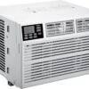 Whirlpool 12,000 BTU 115V Window-Mounted Air Conditioner with Remote Control, Window AC for Rooms up to 550 Sq.Ft, LCD Display, Auto-Restart, 24H Timer, White
