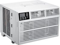 Whirlpool 12,000 BTU 115V Window-Mounted Air Conditioner with Remote Control, Window AC for Rooms up to 550 Sq.Ft, LCD Display, Auto-Restart, 24H Timer, White