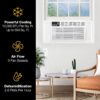 Whirlpool 12,000 BTU 115V Window-Mounted Air Conditioner with Remote Control, Window AC for Rooms up to 550 Sq.Ft, LCD Display, Auto-Restart, 24H Timer, White