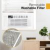 Whirlpool 12,000 BTU 115V Window-Mounted Air Conditioner with Remote Control, Window AC for Rooms up to 550 Sq.Ft, LCD Display, Auto-Restart, 24H Timer, White