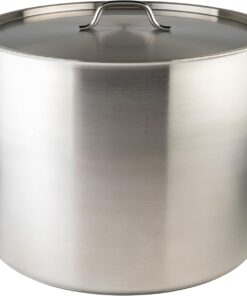 Winware Stainless Steel 80 Quart Stock Pot with Cover, Silver