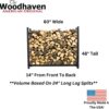 Woodhaven 5 Foot Black - Made in the USA - 1/4 Cord Plus Firewood Storage Log Rack With Optional Seasoning Cover Combo Set - Indoor Outdoor - Metal Firewood Rack - Heavy Duty (No Cover)