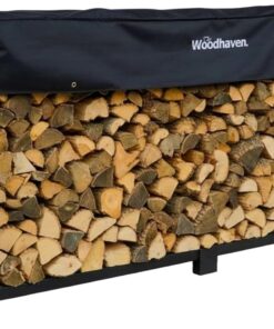 Woodhaven 8-Foot Firewood Rack – American Brand – 1/2 Cord Raised Lumber Storage Rack – Keeps Wood Dry & Ready – Heavy-Duty Steel, Lifetime Structural Warranty (With Cover)