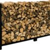 Woodhaven 8-Foot Firewood Rack – Made in USA – 1/2 Cord Raised Lumber Storage Rack – Keeps Wood Dry & Ready – Heavy-Duty Steel, Lifetime Structural Warranty (Without Cover)