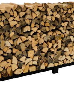 Woodhaven 8-Foot Firewood Rack – Made in USA – 1/2 Cord Raised Lumber Storage Rack – Keeps Wood Dry & Ready – Heavy-Duty Steel, Lifetime Structural Warranty (Without Cover)