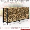 Woodhaven 8-Foot Firewood Rack – Made in USA – 1/2 Cord Raised Lumber Storage Rack – Keeps Wood Dry & Ready – Heavy-Duty Steel, Lifetime Structural Warranty (Without Cover)