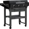 Charbroil 463258924 28" XL Performance Series Propane Gas Griddle with Cart 3 Burner Flat Top Grill, Black