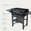 Charbroil 463258924 28" XL Performance Series Propane Gas Griddle with Cart 3 Burner Flat Top Grill, Black