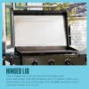 Charbroil 463258924 28" XL Performance Series Propane Gas Griddle with Cart 3 Burner Flat Top Grill, Black