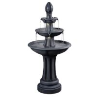 allen + roth 46-in H Plastic Electric Powered Tiered Outdoor Fountain Pump Included