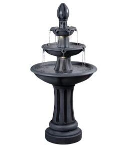 allen + roth 46-in H Plastic Electric Powered Tiered Outdoor Fountain Pump Included