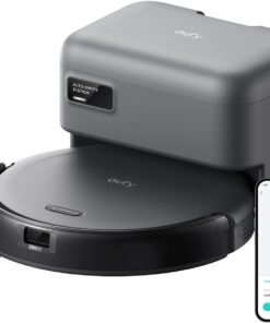 eufy C10 Robot Vacuum Self Emptying, 8 Weeks Hands Free, Advanced Smart Mapping with LiDAR Navigation, 2.85-Inch Slim Design, Powerful Suction, Edge Expansion Brush for Pet Hair, Carpet Detection