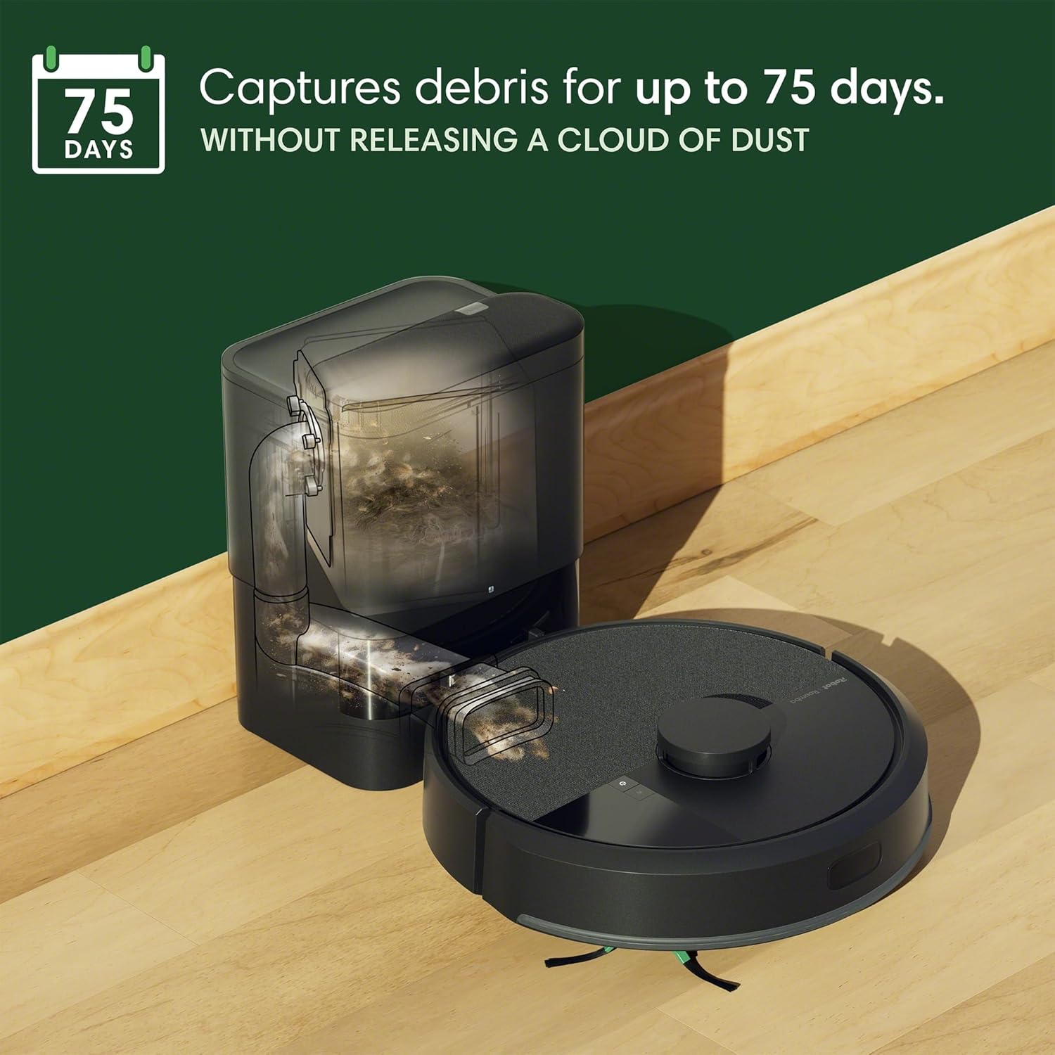 iRobot Roomba 104 2in1 Vacuum & Mop Robot - Self-Empties for 75 Days, Intense Power-Lifting Suction, Vacuums All Floors, Ideal for Pet Hair, LiDAR Smart Navigation Mapping, Mops Hard Floors, Black3 iRobot Roomba 104 2in1 Vacuum & Mop Robot - Self-Empties for 75 Days, Intense Power-Lifting Suction, Vacuums All Floors, Ideal for Pet Hair, LiDAR Smart Navigation Mapping, Mops Hard Floors, Black