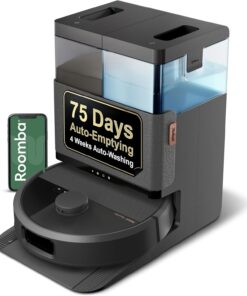 iRobot Roomba Plus 505 Combo Robot Vacuum & Mop with AutoWash Dock - Extending Spinning Mop Pads, Self-Empties, Pad Wash & Heated Drying, Self-cleaning, Recognizes & Avoids Obstacles, LiDAR Navigation, Black