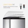 simplehuman 38 Liter / 10 Gallon Rectangular Kitchen Step Trash Can, Brushed Stainless Steel