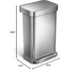 simplehuman 45 Liter / 12 Gallon Rectangular Hands-Free Kitchen Step Trash Can with Soft-Close Lid, Brushed Stainless Steel simplehuman 45 Liter / 12 Gallon Rectangular Hands-Free Kitchen Step Trash Can with Soft-Close Lid, Brushed Stainless Steel