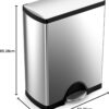 simplehuman 50 Liter / 13.0 Gallon Rectangular Kitchen Step Trash Can, Brushed Stainless Steel