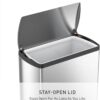 simplehuman 50 Liter / 13.0 Gallon Rectangular Kitchen Step Trash Can, Brushed Stainless Steel
