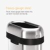 simplehuman 50 Liter / 13.2 Gallon Slim Open Top Trash Can, Commercial Grade Heavy Gauge Brushed Stainless Steel