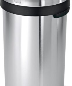 simplehuman 60 Liter / 16 Gallon Bullet Open Top Trash Can, Commercial Grade Heavy Gauge, Brushed Stainless Steel